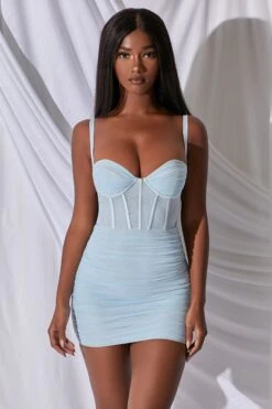 Mesh Bodycon Corset Mini Dress In Blue 20 Mesh Bodycon Corset Mini Dress In Blue -Pretty Dresses Sales 2766 12 overload blue mesh bustier boning bodycon mini dress