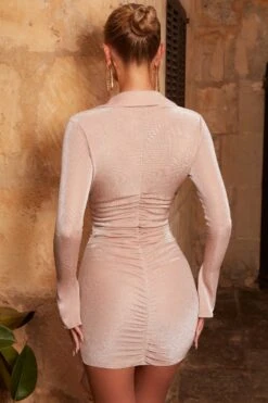 Pretty Dresses Sales 15 Pretty Dresses Sales -Pretty Dresses Sales 4537 8 sweet obsession champagne flared sleeve plunge front drape detail shimmer collared mini dress 1