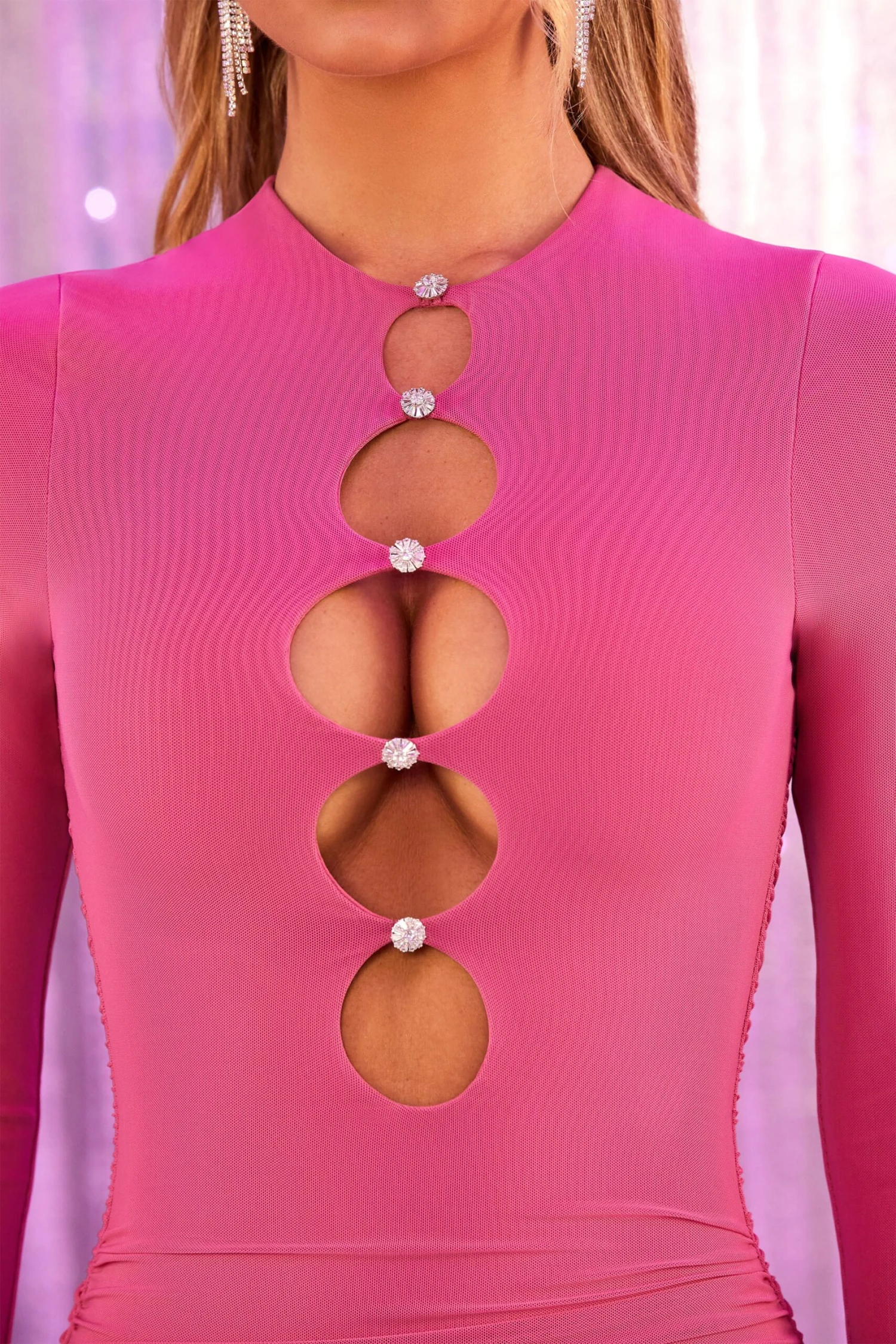 Cut Out Mini Dress In Pink 4 Cut Out Mini Dress In Pink - Image 4