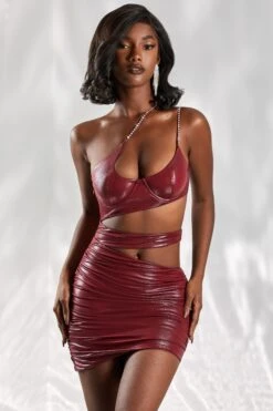 Cut Out Mini Dress In Burgundy -Pretty Dresses Sales 4967 2 secret desire burgundy cutout bodycon mini diamonte detailing 1