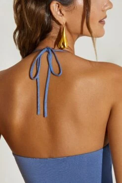 Cut Out Halter Neck Midi Dress In Blue -Pretty Dresses Sales 5245 8 Belle Blue Cut Out Midi Dresscopy2