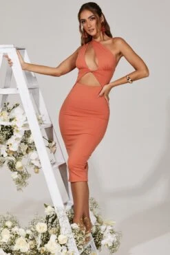 Asymmetric Midaxi Dress In Apricot -Pretty Dresses Sales 5272 10 Himari Brown Asymetric Midmaxi Dress 1