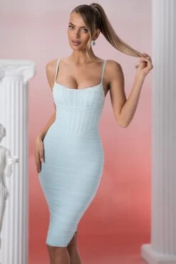 Corset Detail Midi Dress In Aqua 15 Corset Detail Midi Dress In Aqua -Pretty Dresses Sales 5307 4 eftychia aqua corset detail midi dress