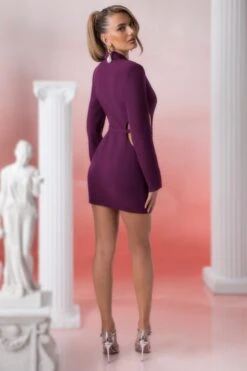 Blazer Mini Dress In Wine -Pretty Dresses Sales 5312 8 kardia wine waist belt detail blazer dress