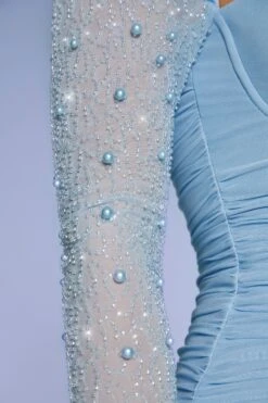 Embellished Long Sleeve Mini Dress In Blue -Pretty Dresses Sales 5318 6 St Germain Blue Embelished Sleeve Ruched Bodycon Minidress 46c16c88 dced 4e4c a0bd ee4a1fd17057