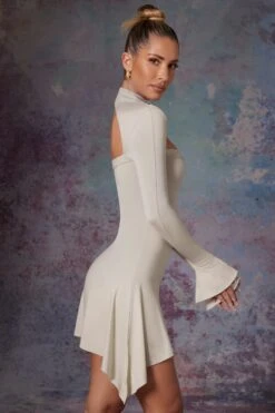 Asymmetric High Neck Mini Dress In Stone 9 Asymmetric High Neck Mini Dress In Stone -Pretty Dresses Sales 5472 3 Kayta Stone Asymmetric High Dress