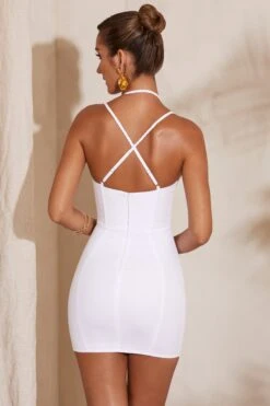 Pretty Dresses Sales 3 Pretty Dresses Sales -Pretty Dresses Sales 5508 9 Cyra White Plunge Corset Mini Dress