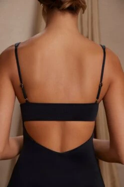 Draped A-Line Mini Dress In Black -Pretty Dresses Sales 5685 2 Rafaela Black Draped Halterneck Mini Dress