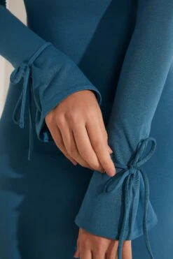 High Neck A-Line Mini Dress In Teal -Pretty Dresses Sales 5828 9 Teal High Neck A Line Mini Dress