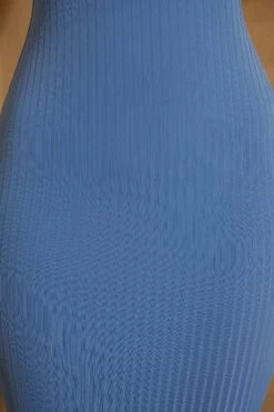 Racer Neck Ribbed Midi Dress In Dark Blue -Pretty Dresses Sales 5854 7 Tayah Dark Blue Racer Neck Dress