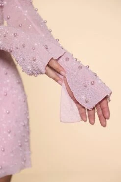 Embellished Asymmetric Corset Mini Dress In Blush -Pretty Dresses Sales 6129 9 Blush Asymmetric Cowl Neck Dress