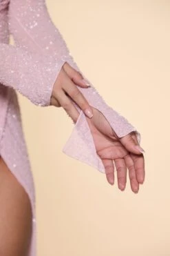 Embellished Cowl Neck Maxi Dress In Blush 11 Embellished Cowl Neck Maxi Dress In Blush -Pretty Dresses Sales 6139 8 Champel Blush Long Sleeve Cowl Neck Cut Out High Split Maxi