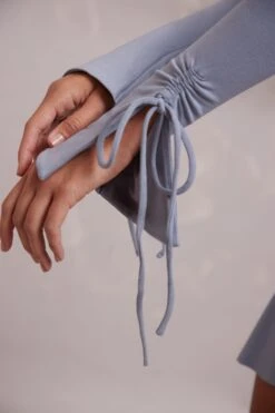 Long Sleeve Ruched A-Line Mini Dress In Blue -Pretty Dresses Sales 6182 7 Lilah Navy Ruched A Line Mini Dress