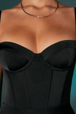 Asymmetric Hem Corset Mini Dress In Black -Pretty Dresses Sales 6555 7 Black Corset Seam Dress With Asymetric Hem