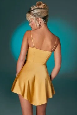 Pretty Dresses Sales 27 Pretty Dresses Sales -Pretty Dresses Sales 6555 8 Gold Corset Seam Dress With Asymetric Hem