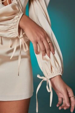 Balloon Sleeve Mini Dress In Ivory 13 Balloon Sleeve Mini Dress In Ivory -Pretty Dresses Sales 6560 7 Ivory Balloon Sleeve Halter Neck Mini Dress