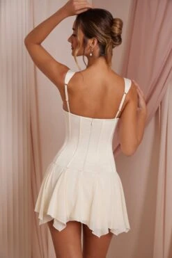 New Release -Pretty Dresses Sales 6721 9 Maribel Ivory Lace Up Corset Mini Dress