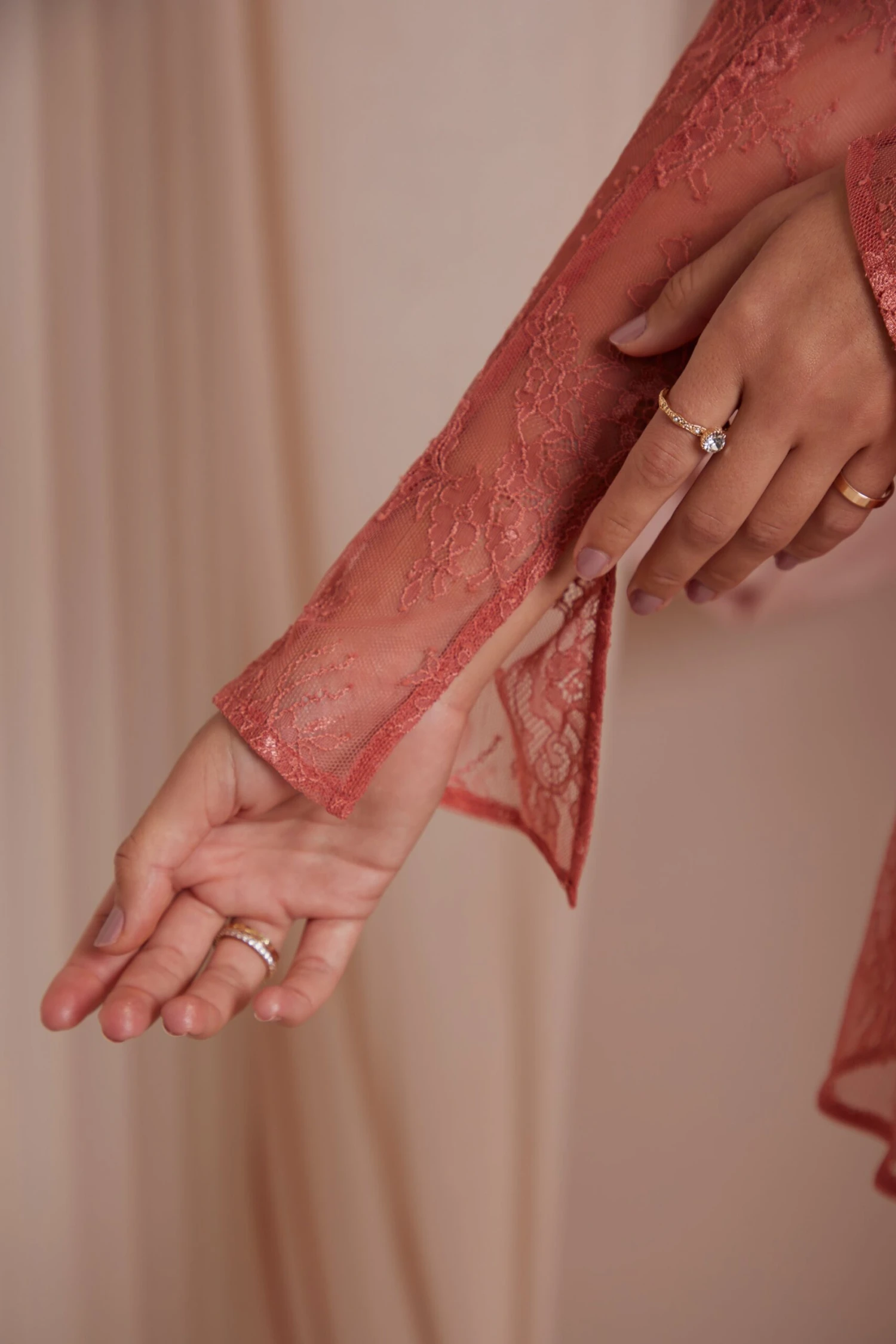 Long Sleeve Lace Corset Mini Dress In Terracotta 4 Long Sleeve Lace Corset Mini Dress In Terracotta - Image 4