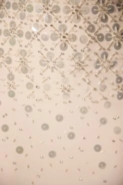 Hand Embellished Bandeau Maxi Dress In Ivory -Pretty Dresses Sales 6900 9 Alcyone Ivory Corsetted Maxi With Split Scayyered Embelishement