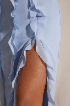 Corset Frill Skirt Maxi Dress In Blue -Pretty Dresses Sales 6917 4 Blue Corset gown Ruffle Dress