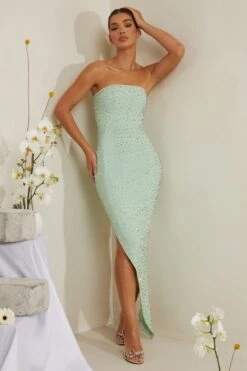 Hand Embellished Asymmetric Midi Dress In Sage 17 Hand Embellished Asymmetric Midi Dress In Sage -Pretty Dresses Sales 6988 10 Vivica Sage Asymmetric Draped Midi Dress