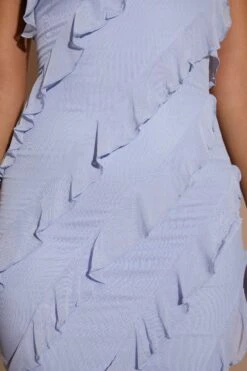 Bandeau Ruffle Detail Mini Dress In Blue 19 Bandeau Ruffle Detail Mini Dress In Blue -Pretty Dresses Sales 7178 7 Tatiana Blue Frill Mini Dress